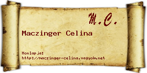 Maczinger Celina névjegykártya